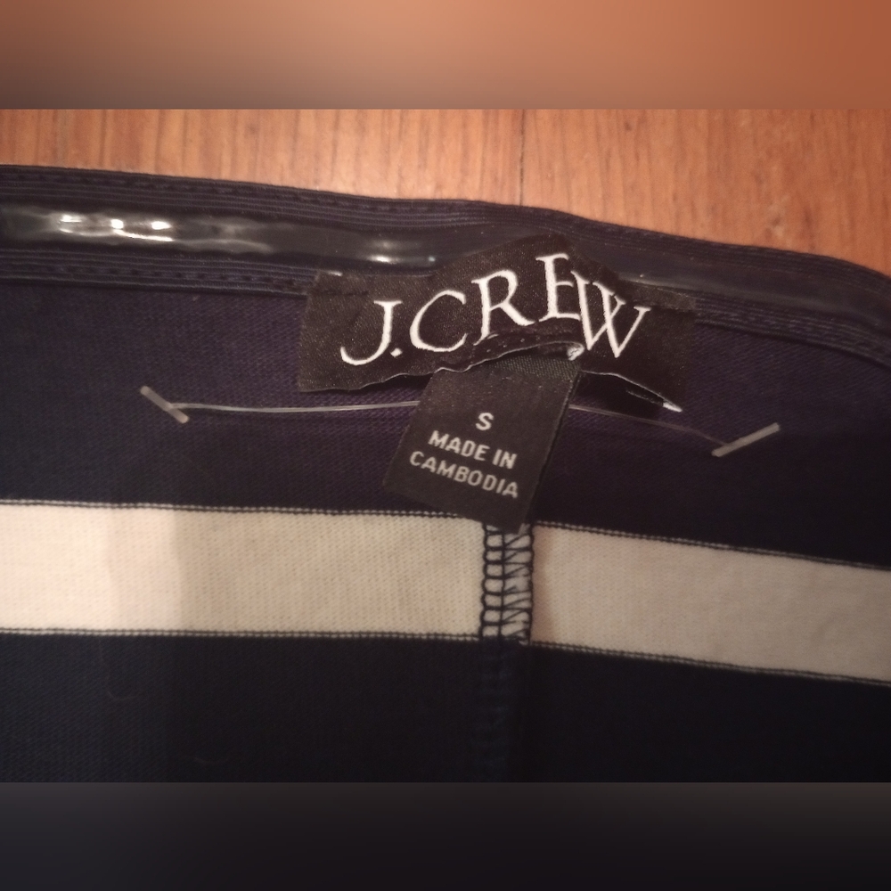 NWOT J. Crew Mariner Jersey Navy and White Striped Tube Top Size S - Picture 5 of 5